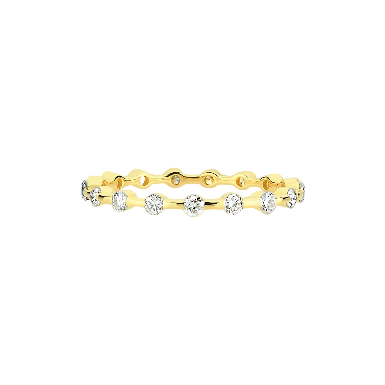 INEL R0015 DIN AUR GALBEN 14K CU DIAMANTE - Bijuterii LA ROSA