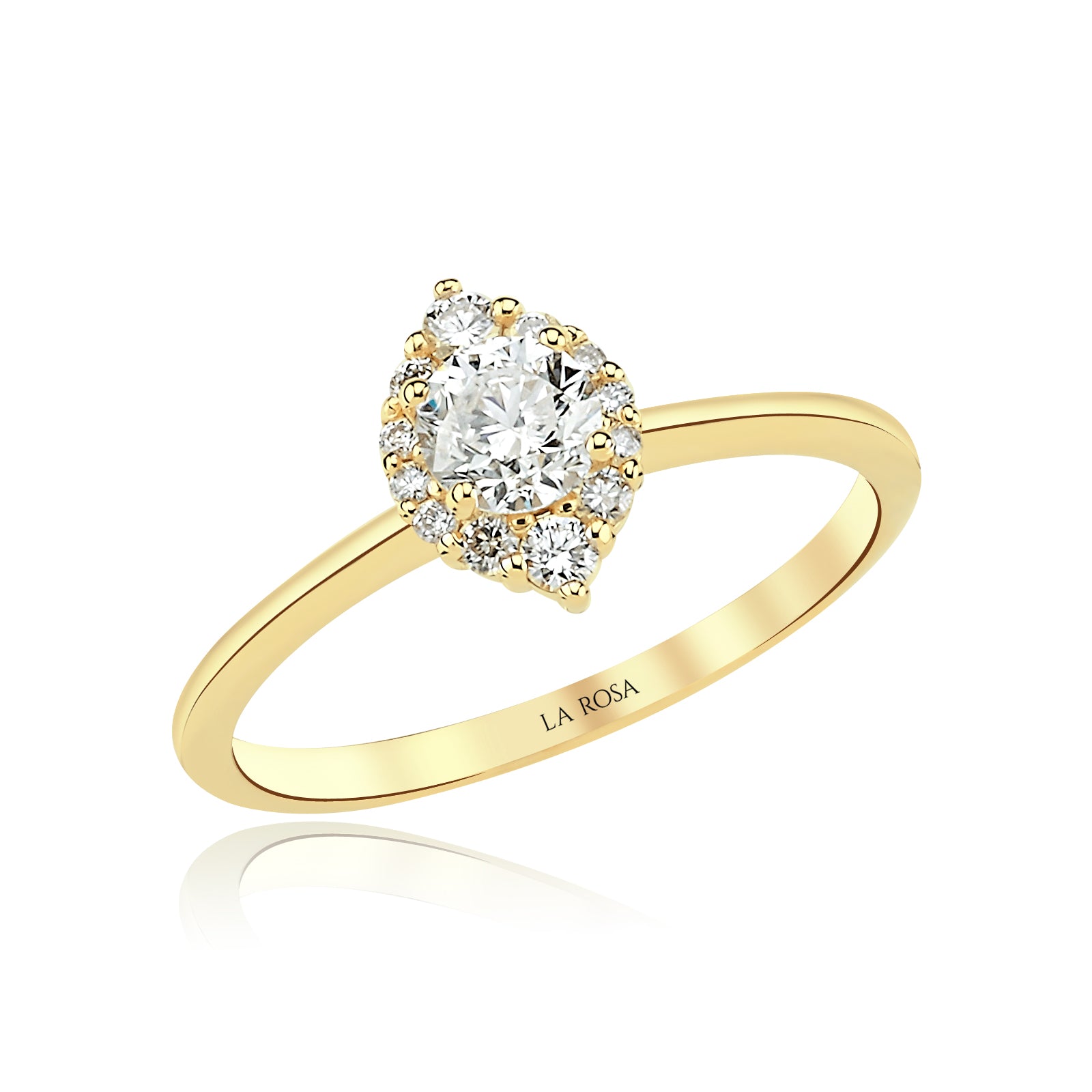 INEL R0016 DIN AUR GALBEN 14K CU DIAMANTE - Bijuterii LA ROSA