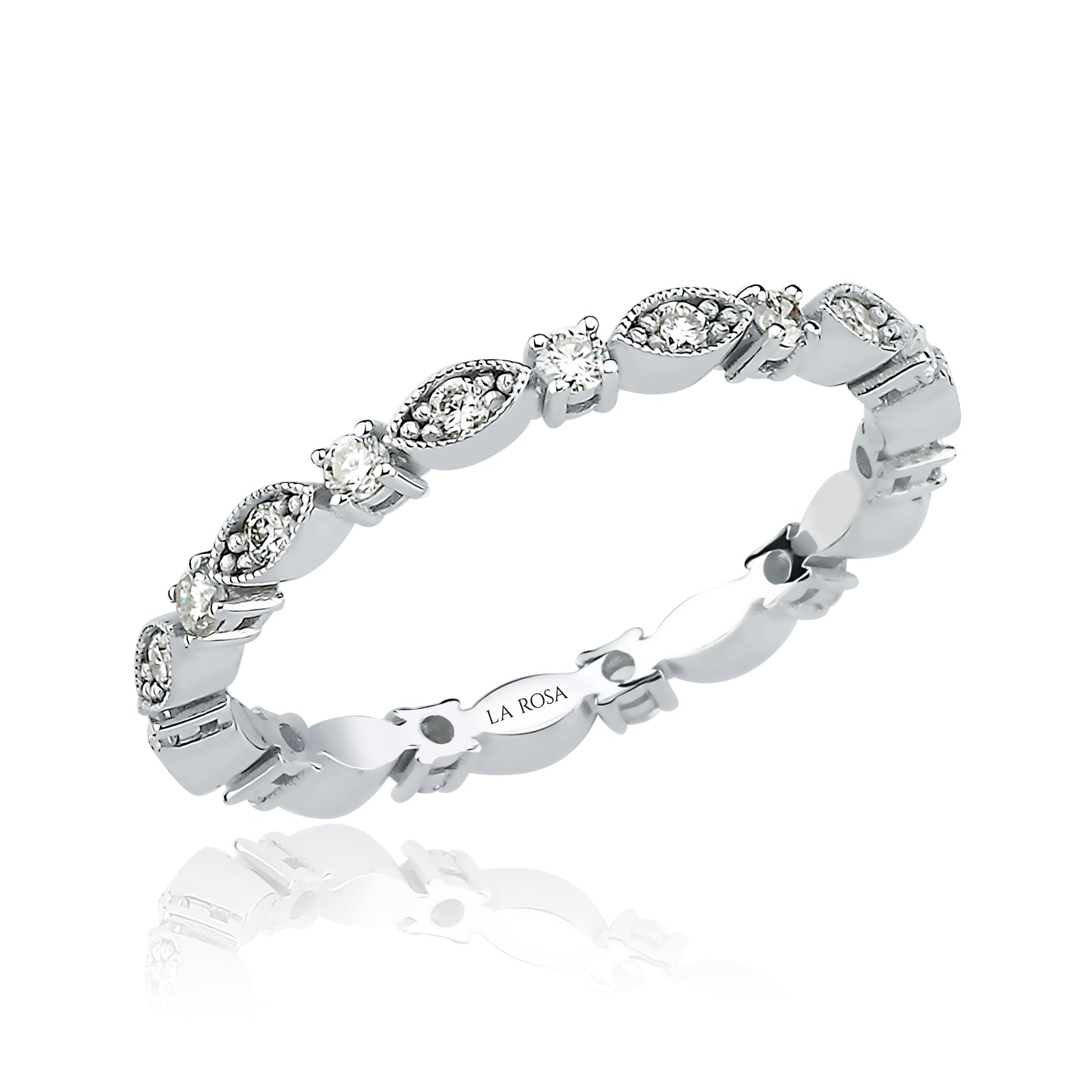 INEL R0017 DIN AUR ALB 14K CU DIAMANTE - Bijuterii LA ROSA