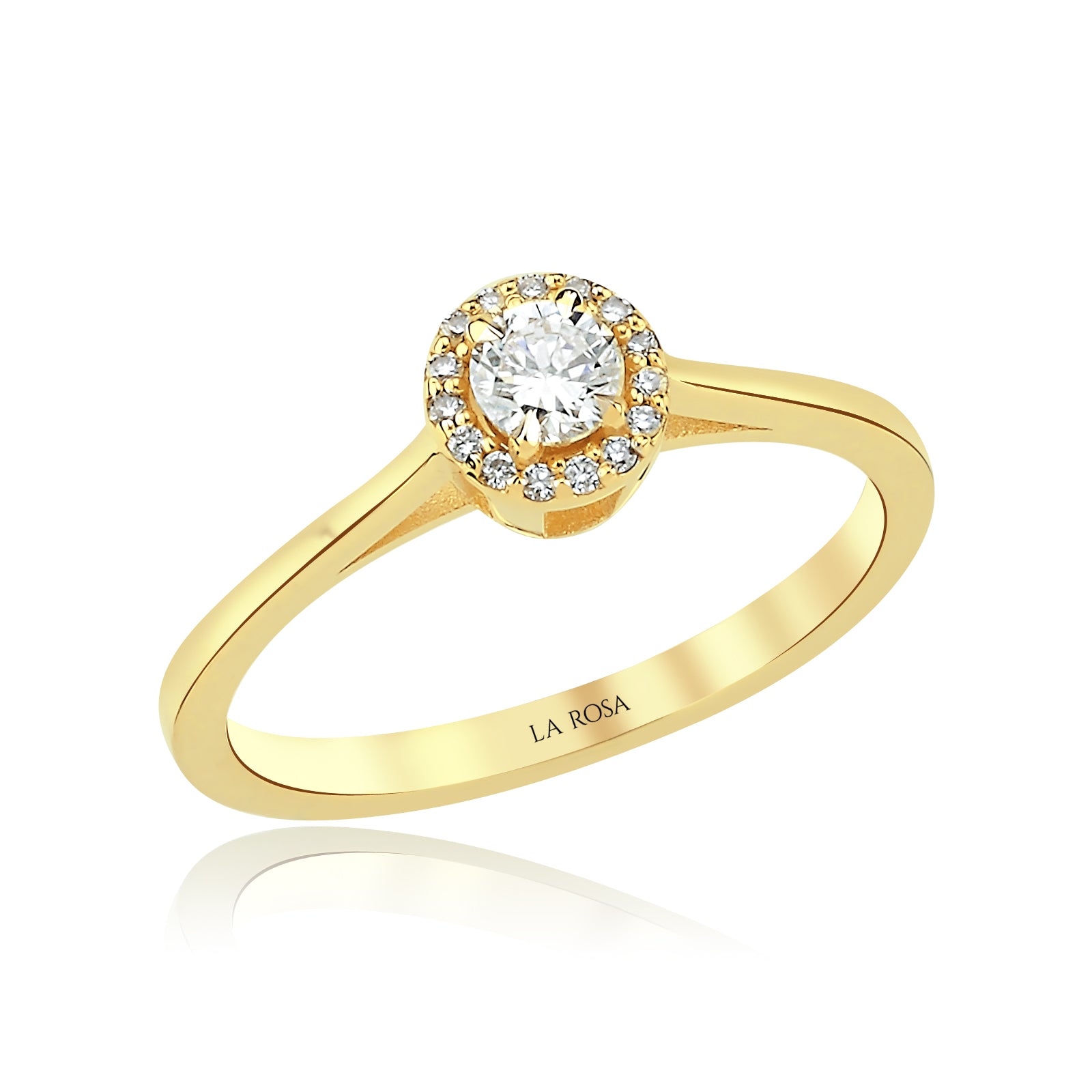 INEL R0018 DIN AUR GALBEN 14K CU DIAMANTE - Bijuterii LA ROSA