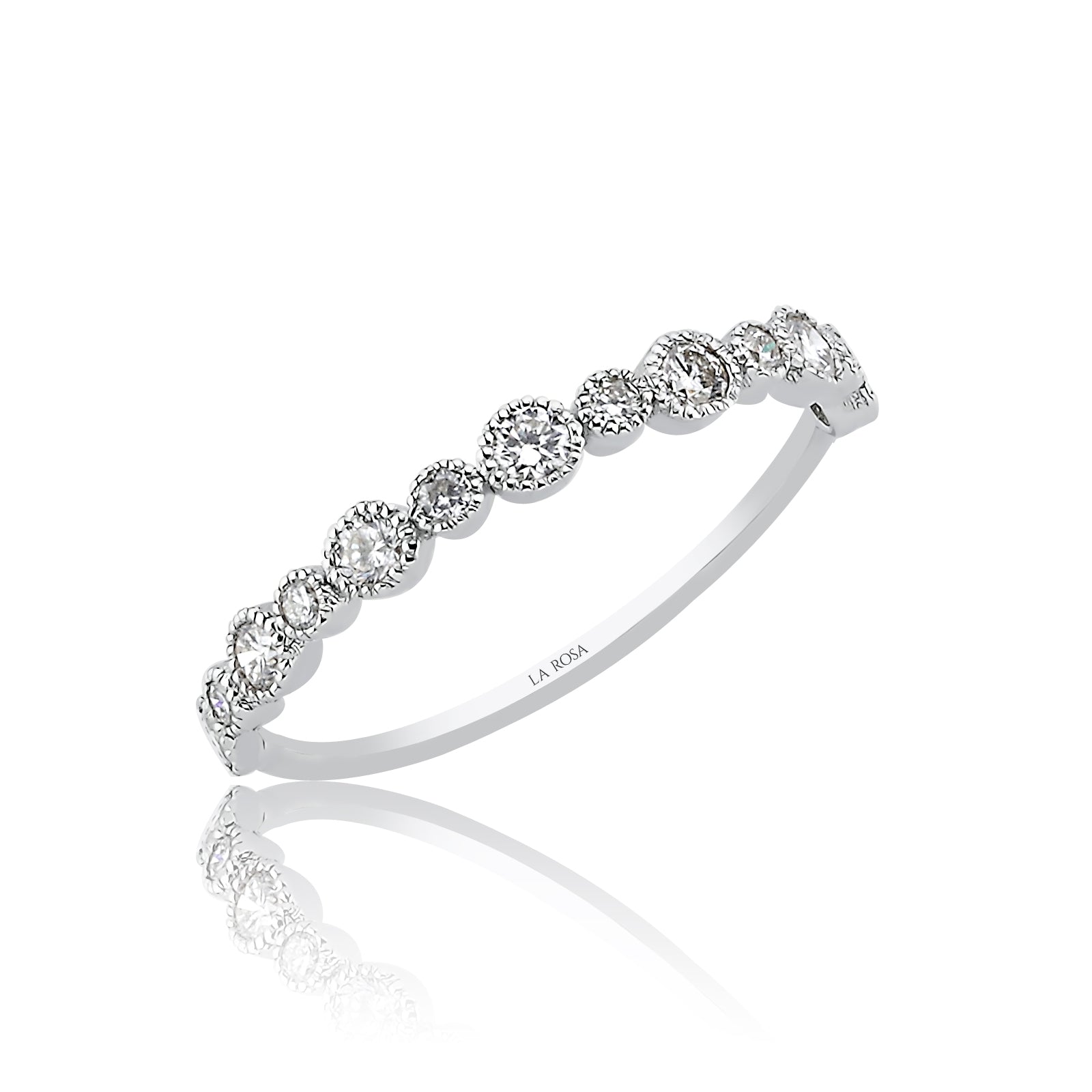 INEL R004131 DIN AUR ALB 14K FORMA ROTUNDA CU DIAMANTE - Bijuterii LA ROSA