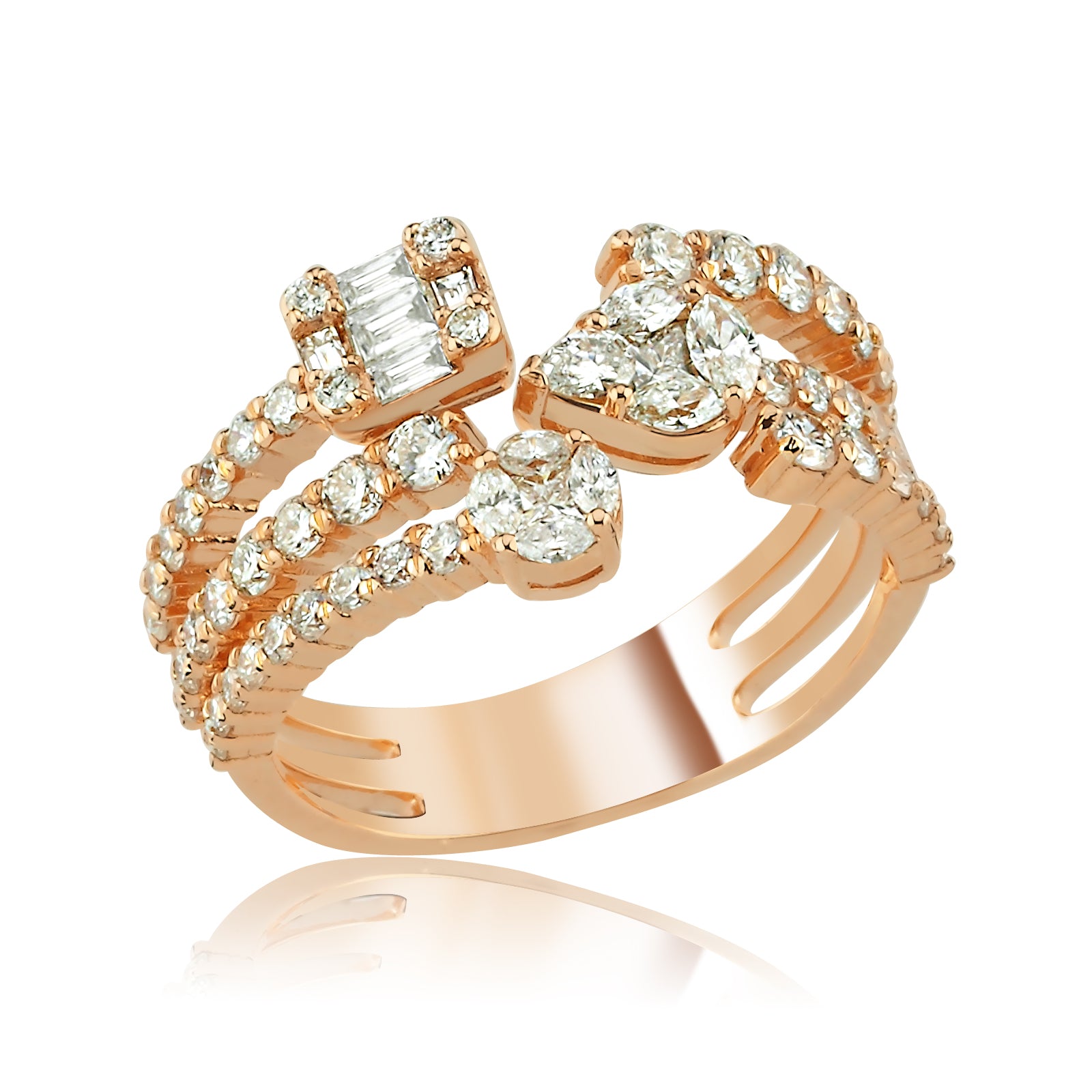 INEL R004143 DIN AUR ROZ 14K CU DIAMANTE - Bijuterii LA ROSA