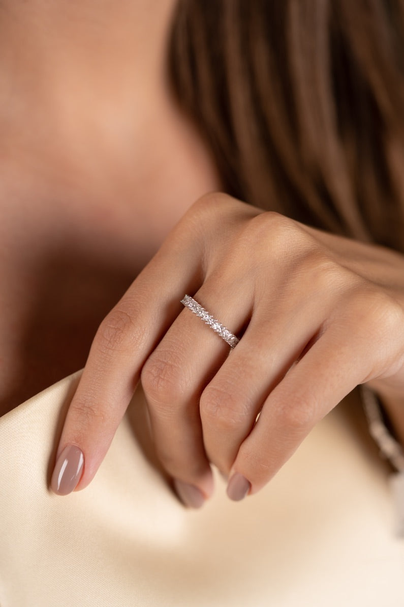 INEL R004187 DIN AUR ALB 14K FORMA MARQUISE CU DIAMANTE - Bijuterii LA ROSA