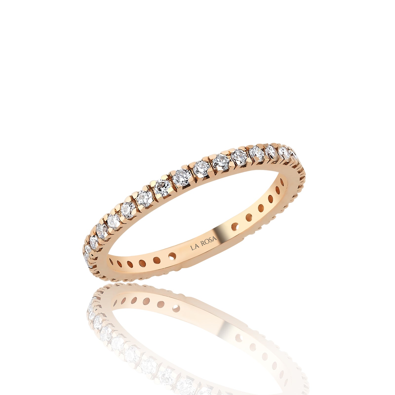INEL R004320 DIN AUR ROZ 14K CU DIAMANTE - Bijuterii LA ROSA