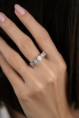 Inel LR00119 din aur alb 18k cu diamante forma rotunda - Bijuterii LA ROSA