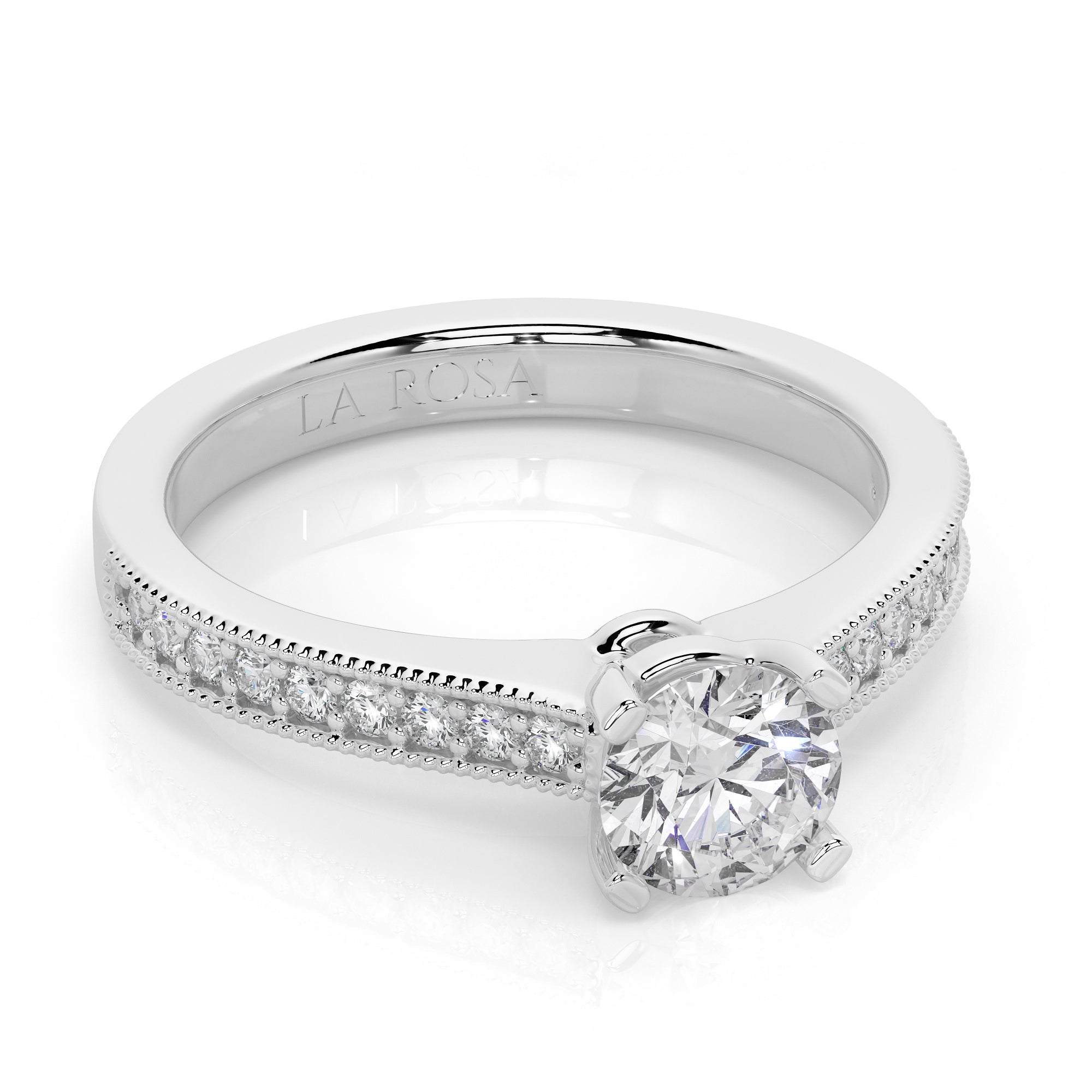 Inel de logodna BUCKING din aur alb 18k cu diamante - Bijuterii LA ROSA - Verighete si Inele de Logodna, bijuterii cu diamante