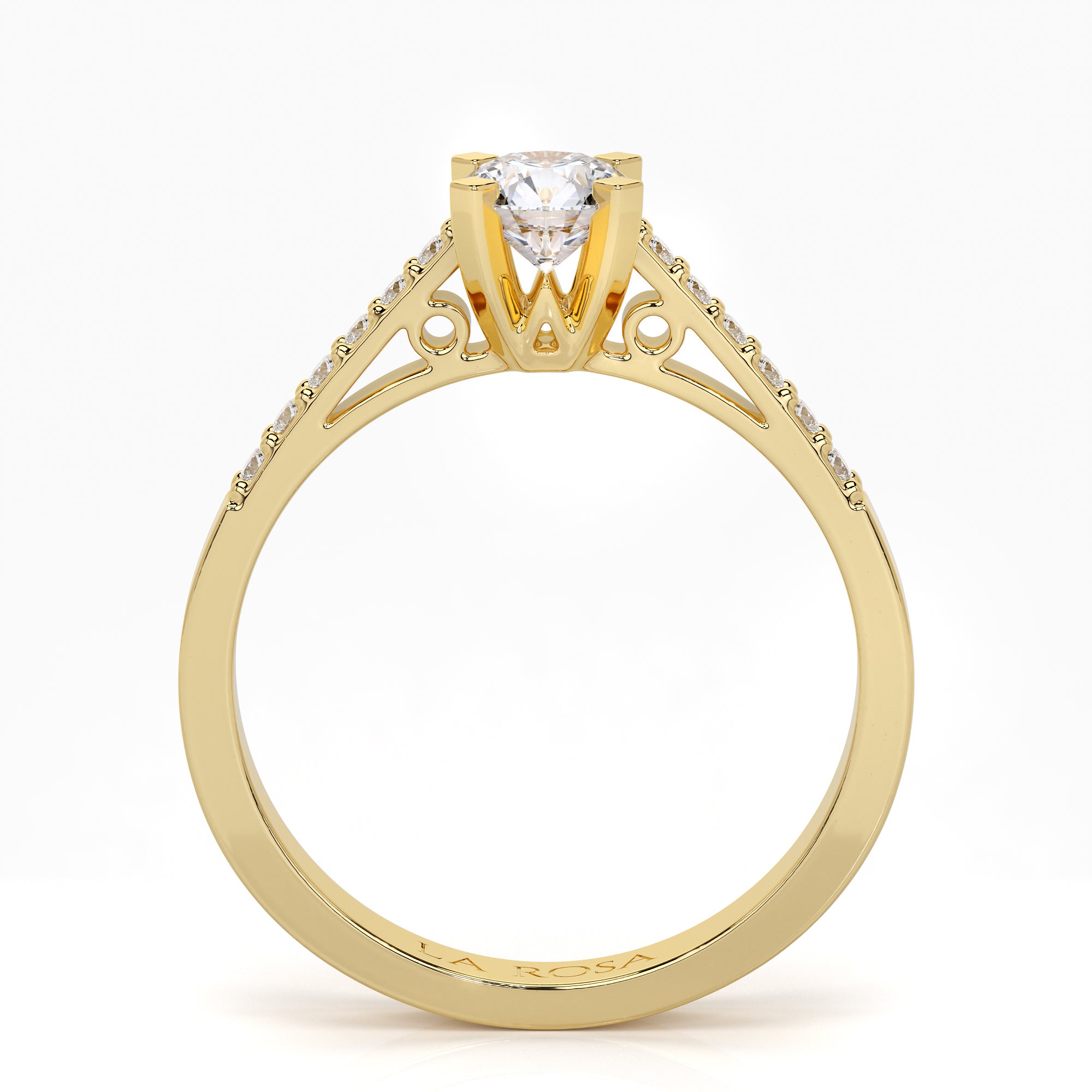 Inel de logodna LDR0203 din aur roz 18k cu diamante - Bijuterii LA ROSA - Verighete si Inele de Logodna, bijuterii cu diamante