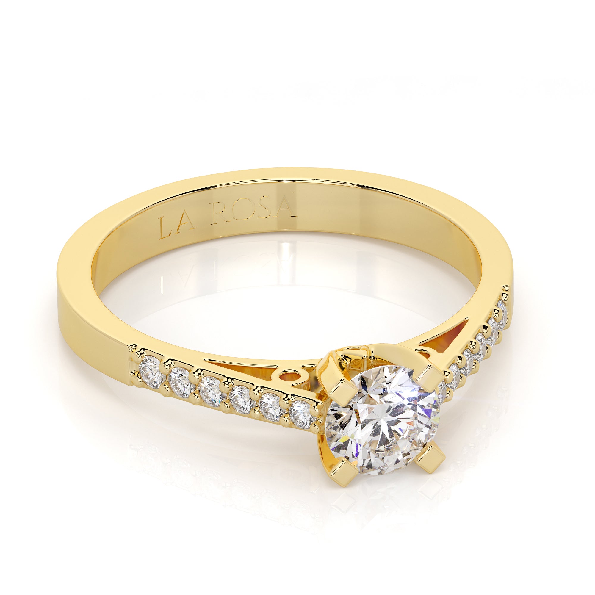 Inel de logodna LDR0203 din aur roz 18k cu diamante - Bijuterii LA ROSA - Verighete si Inele de Logodna, bijuterii cu diamante