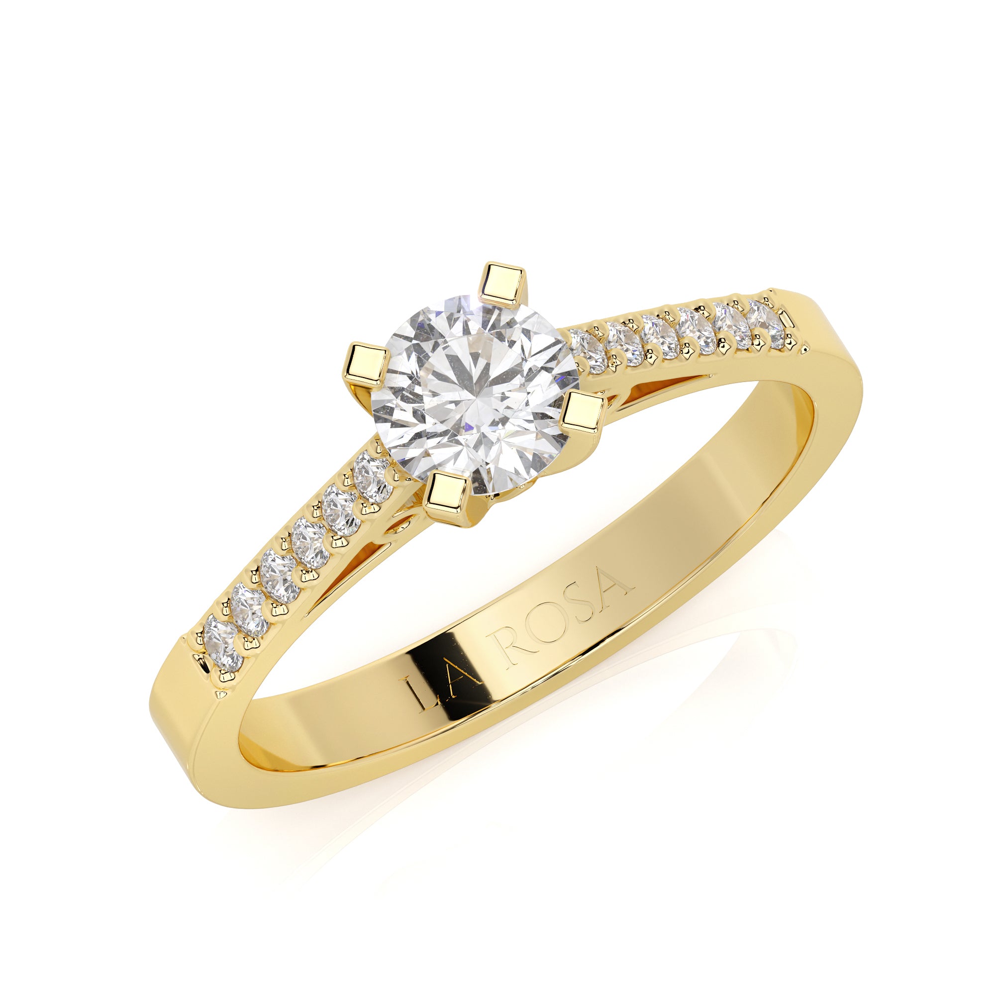 Inel de logodna LDR0203 din aur roz 18k cu diamante - Bijuterii LA ROSA - Verighete si Inele de Logodna, bijuterii cu diamante