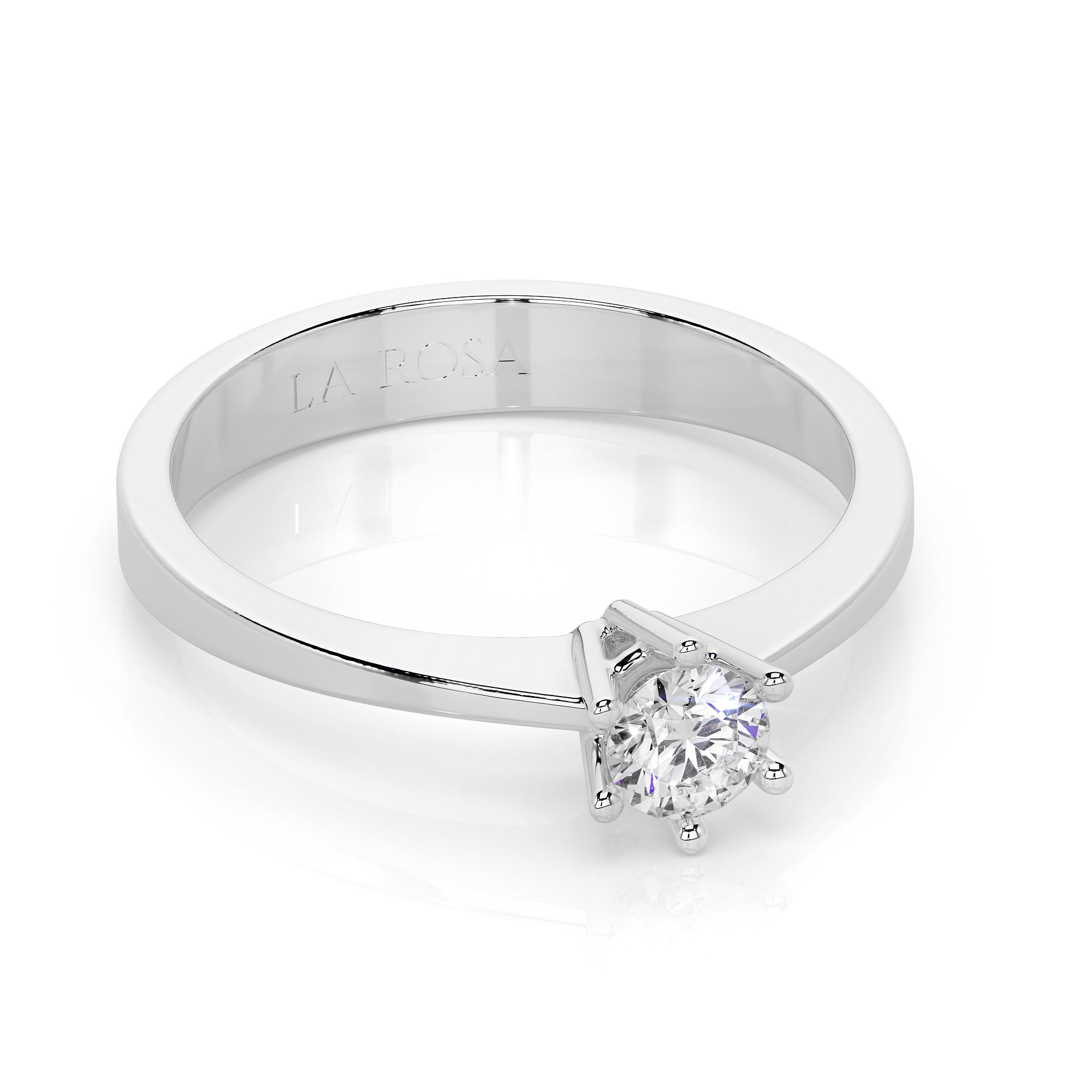 Inel de logodna LDR0295 din aur alb 18k cu diamant - Bijuterii LA ROSA - Verighete si Inele de Logodna, bijuterii cu diamante