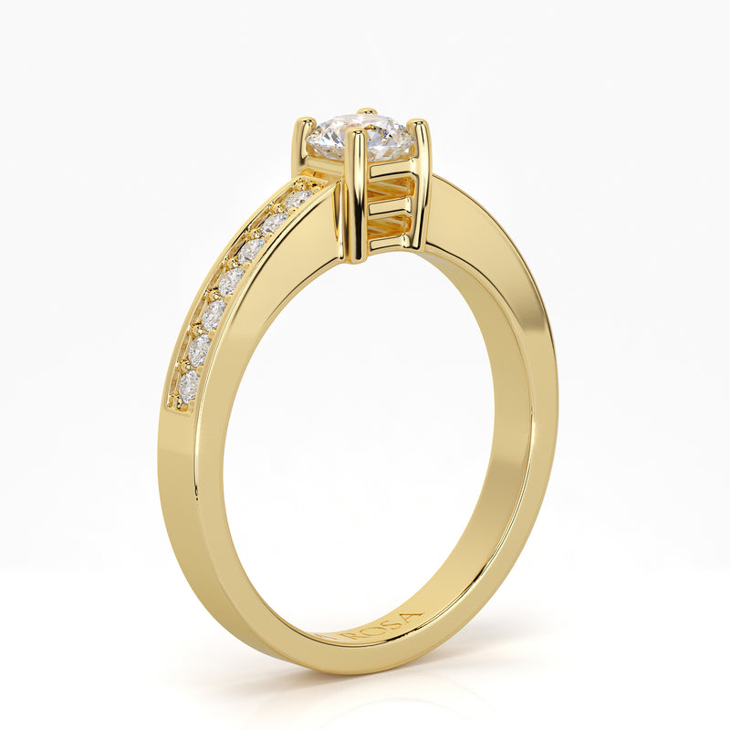 Inel de logodna LRY190 din aur roz 18k cu diamante - Bijuterii LA ROSA