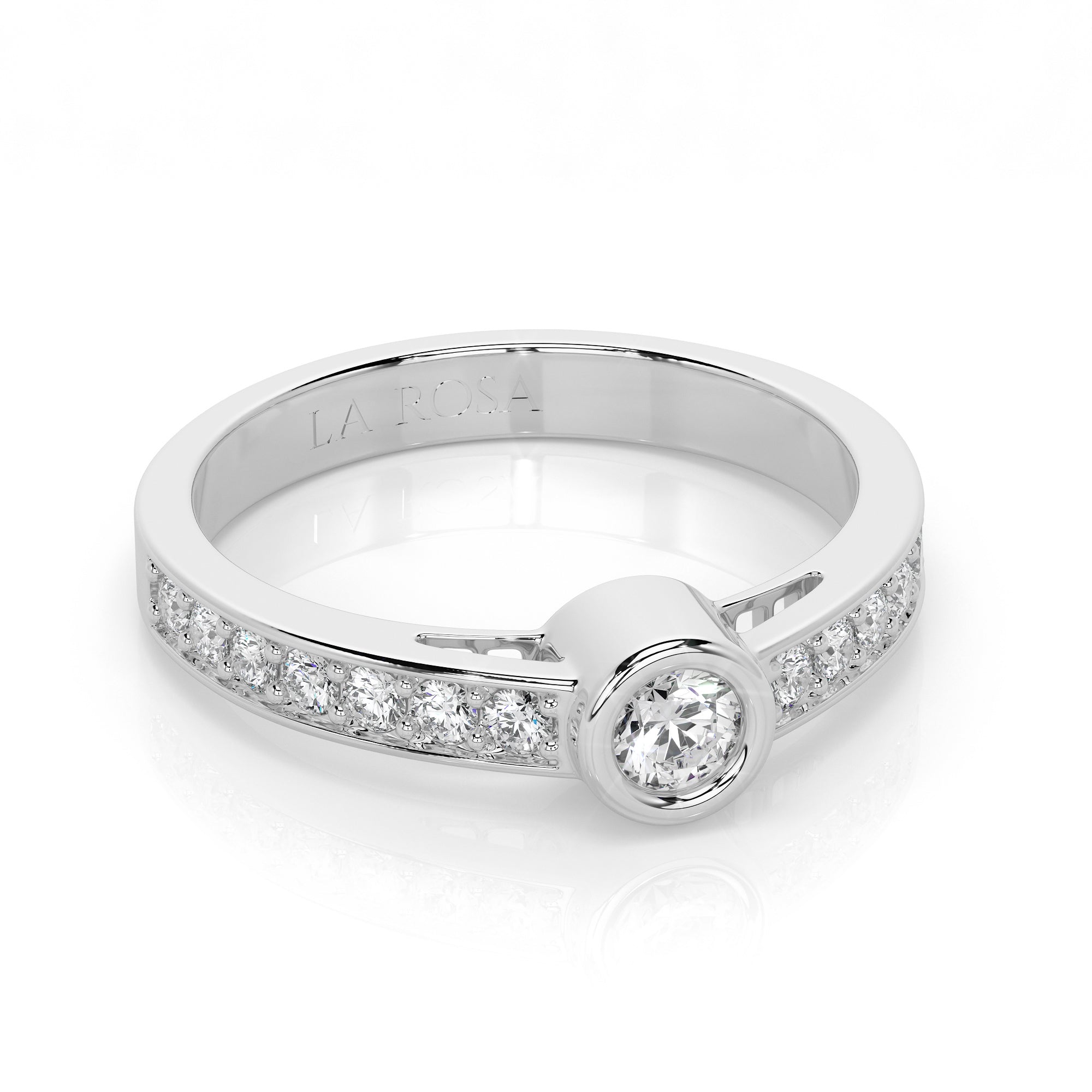 Inel de logodna LRY208 din aur alb 18k cu diamante - Bijuterii LA ROSA - Verighete si Inele de Logodna, bijuterii cu diamante