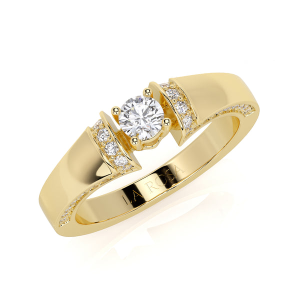 Inel de logodna LRY213 din aur galben 18k cu diamante - Bijuterii LA ROSA