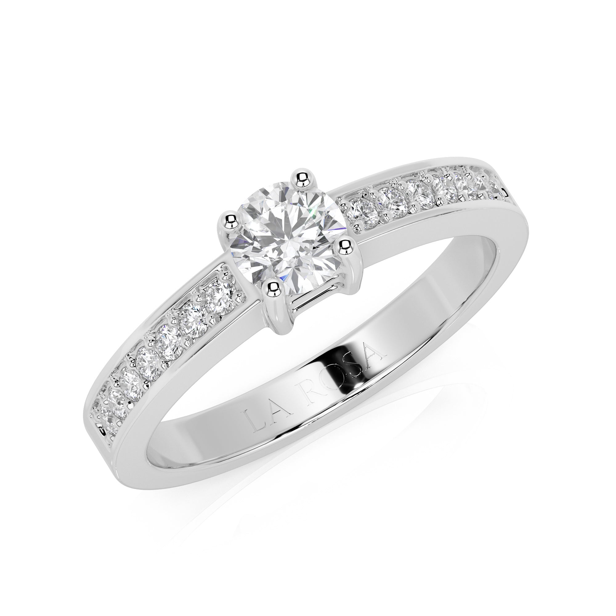 Inel de logodna LRY190 din aur roz 18k cu diamante - Bijuterii LA ROSA
