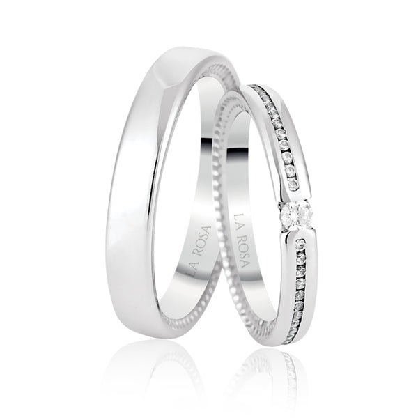 Verighete LRSZ035 din platina cu diamante sau cristale - Bijuterii LA ROSA