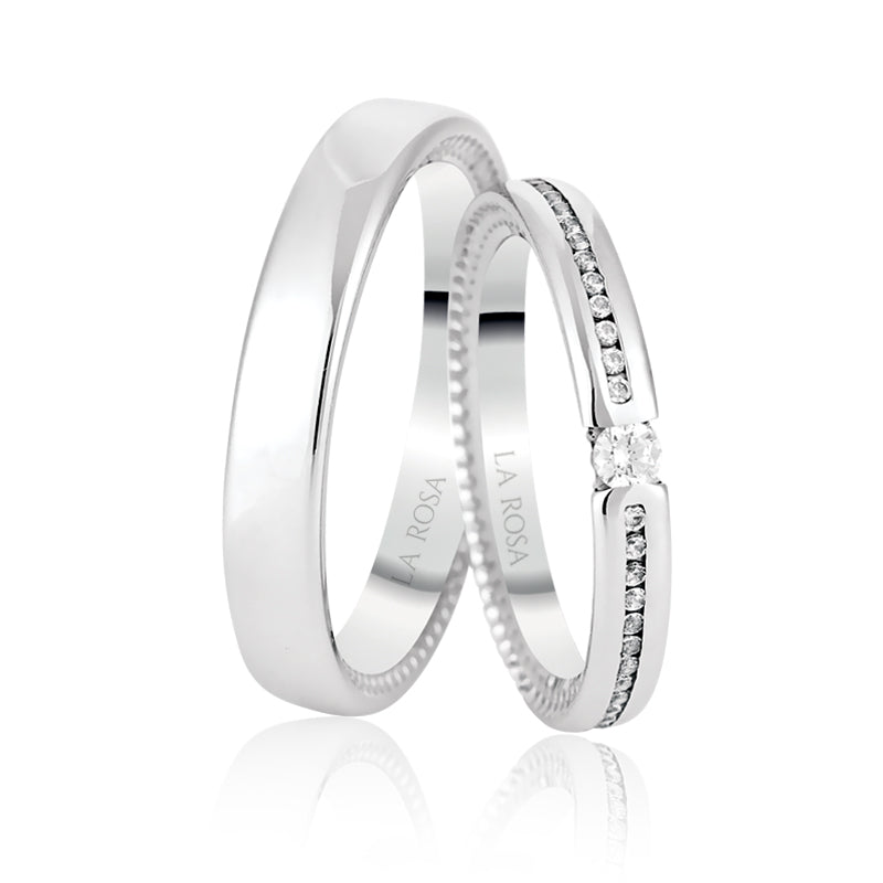 Verighete LRSZ035 din platina cu diamante sau cristale - Bijuterii LA ROSA