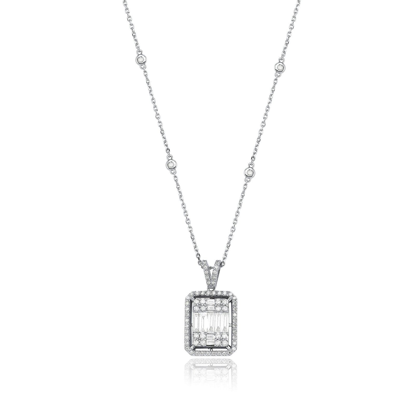 Colier MR0408MM din aur alb 14k cu diamante - Bijuterii LA ROSA