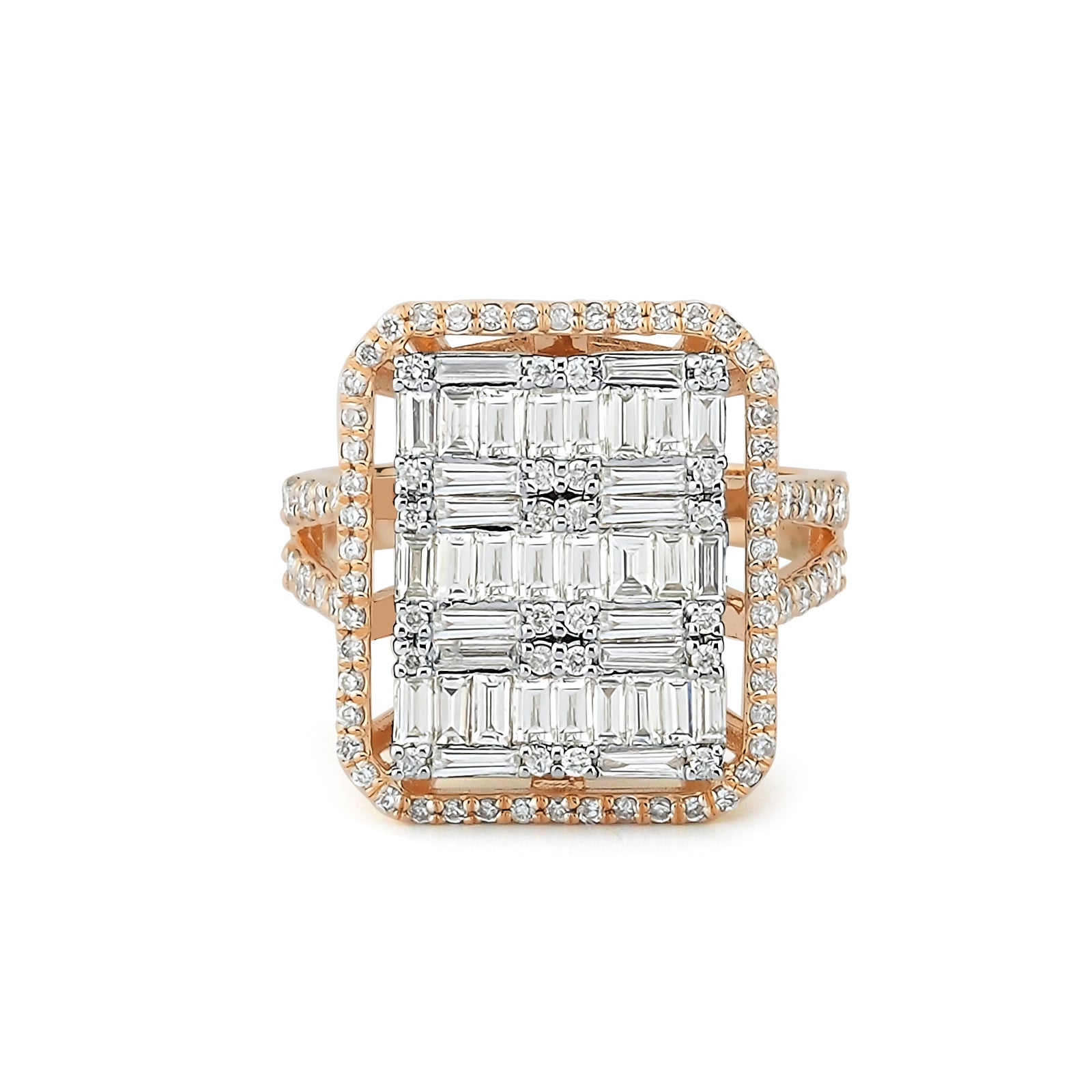 Inel MR0587R din aur roz 14k cu diamante - Bijuterii LA ROSA