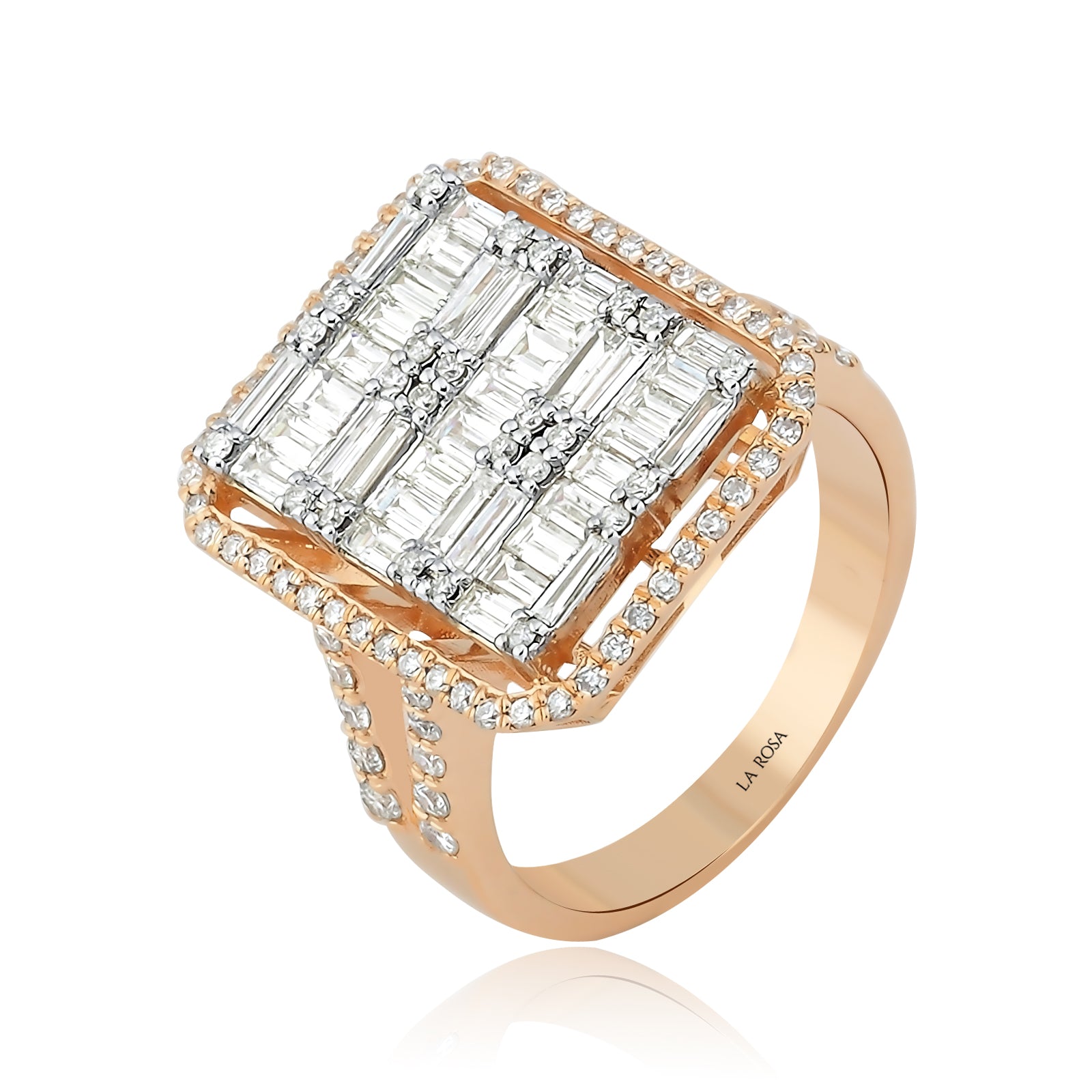 Inel MR0587R din aur roz 14k cu diamante - Bijuterii LA ROSA