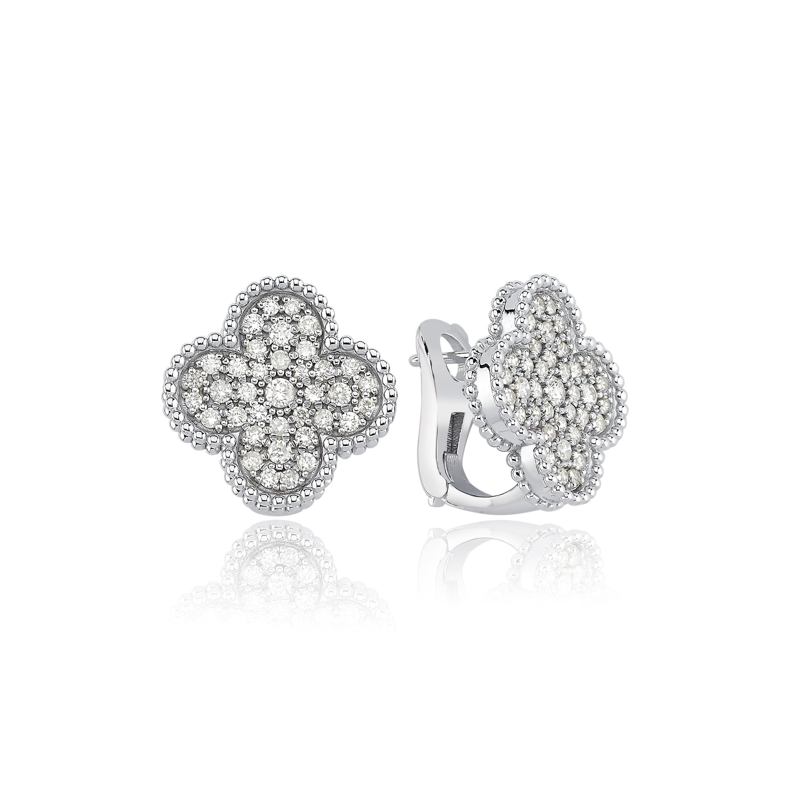 Cercei NS0025ES din aur alb 14k cu diamante - Bijuterii LA ROSA