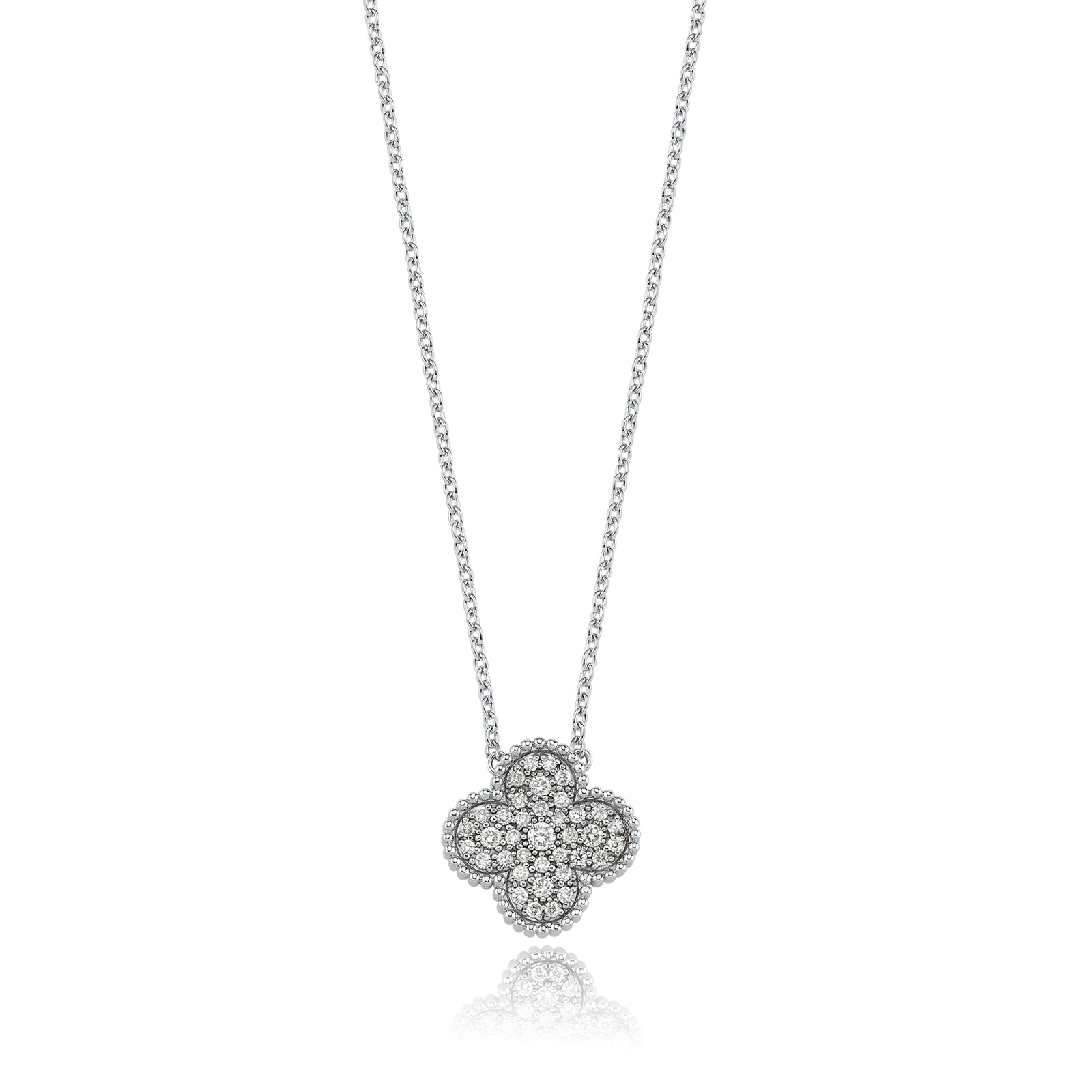 Colier NS0025MS din aur alb 14k cu diamante - Bijuterii LA ROSA