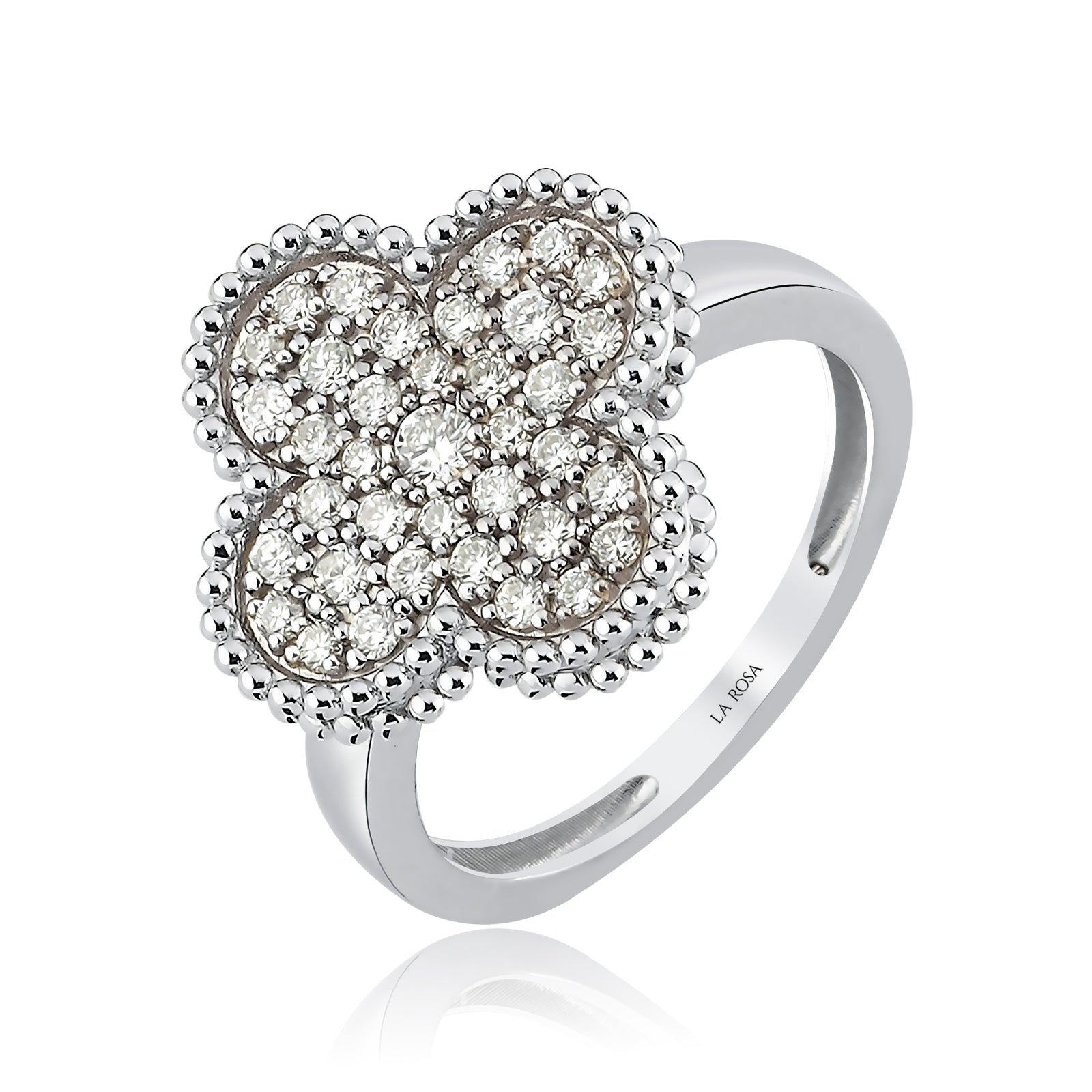 Inel NS0025RS din aur alb 14k cu diamante - Bijuterii LA ROSA