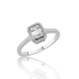 INEL R003225 DIN AUR ALB 14K FORMA DREPTUNGHIULARA CU DIAMANTE - Bijuterii LA ROSA - Verighete si Inele de Logodna, bijuterii cu diamante