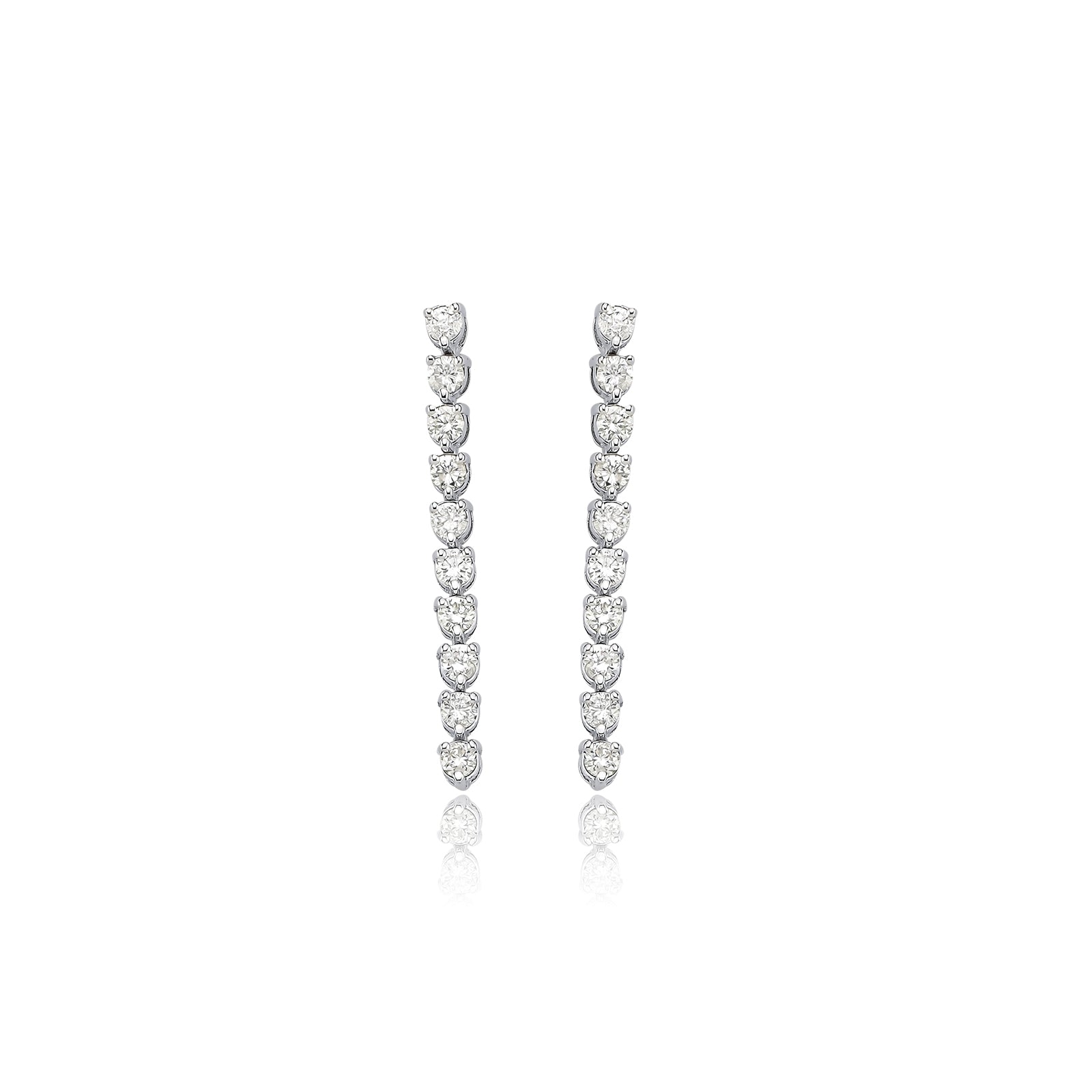 Cercei TN0001E din aur alb 14k cu diamante - Bijuterii LA ROSA