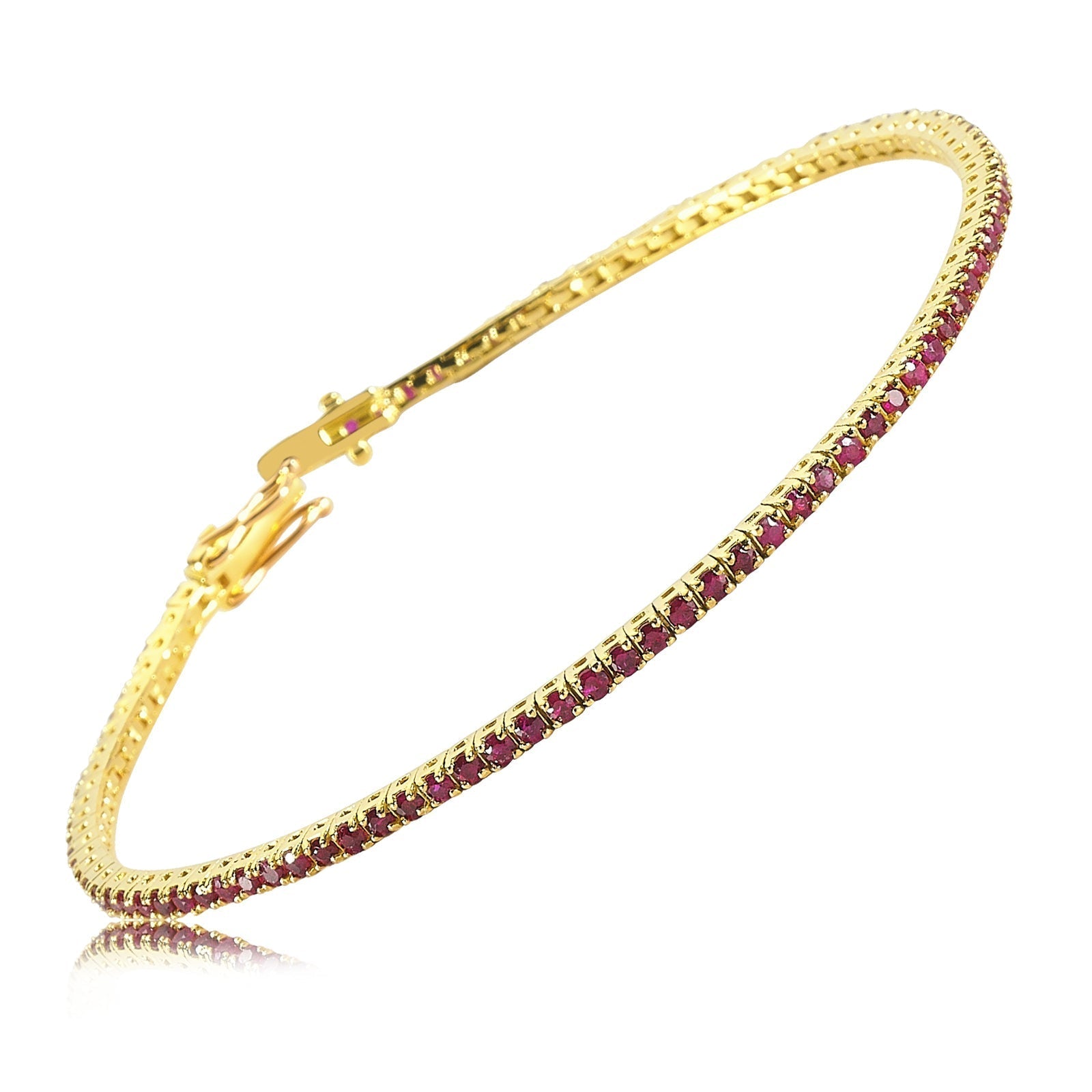 Bratara Tennis LDBA0065 din aur galben 18k cu rubine - Bijuterii LA ROSA