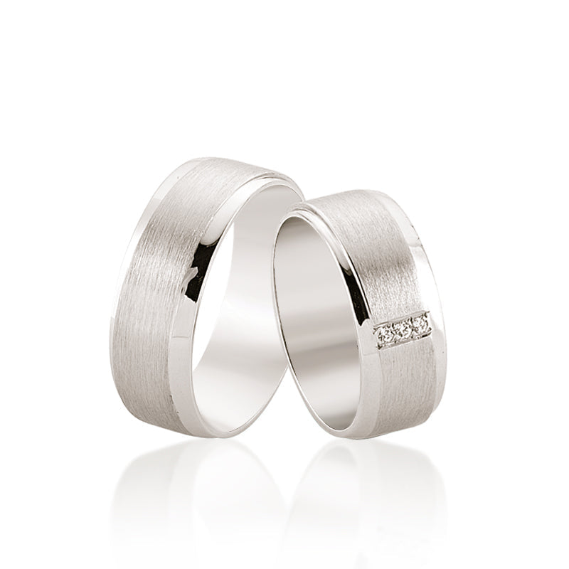 Verighete Bellarix din platina cu diamante - Bijuterii LA ROSA