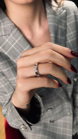 Inel de logodna LRY215 din aur alb 18k cu diamante