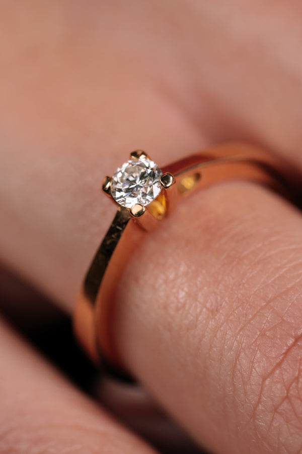 Inel de logodna LDR0251 din aur roz 18k cu diamant - Bijuterii LA ROSA