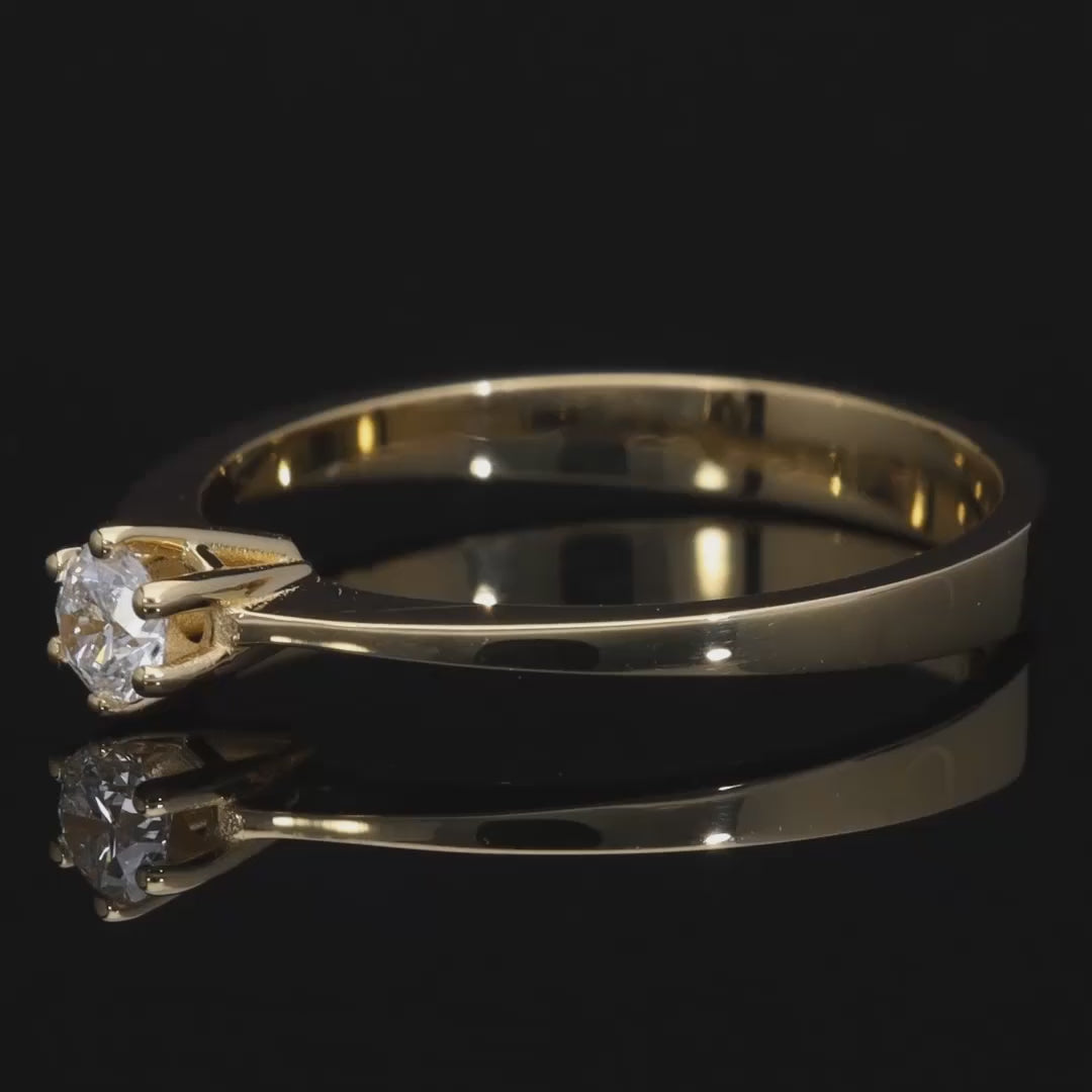 Inel de logodna LDR0295 din aur galben 18k cu diamant