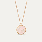 Colier din aur roz 18k cu email roz si diamante - Bijuterii LA ROSA