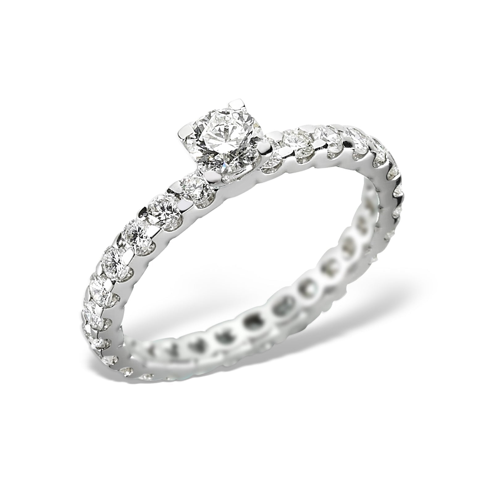 Inel de logodnă LR00058 din aur alb 18K cu diamante naturale 0.31 ct și 0.73 ct certificat GIA La Rosa