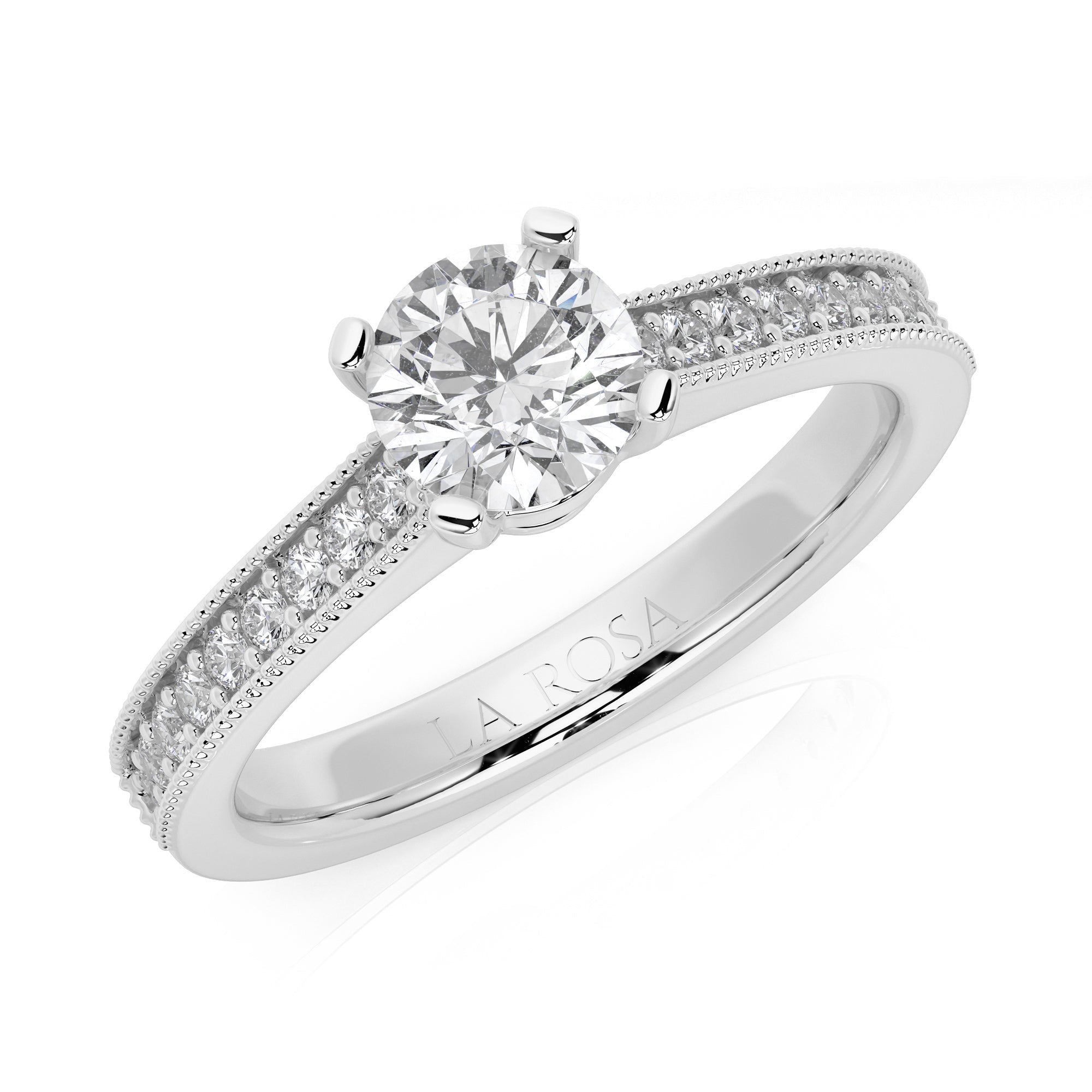 Inel de logodna BUCKING din aur alb 18k cu diamante - Bijuterii LA ROSA - Verighete si Inele de Logodna, bijuterii cu diamante