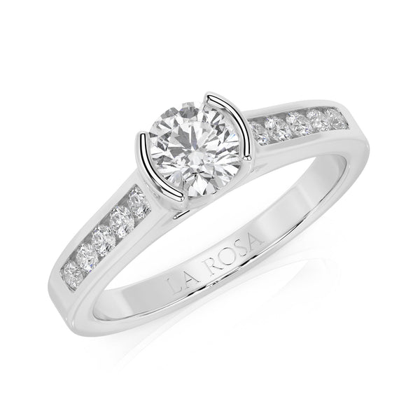 Inel de logodna BASIL din aur alb 18k cu diamante - Bijuterii LA ROSA - Verighete si Inele de Logodna, bijuterii cu diamante