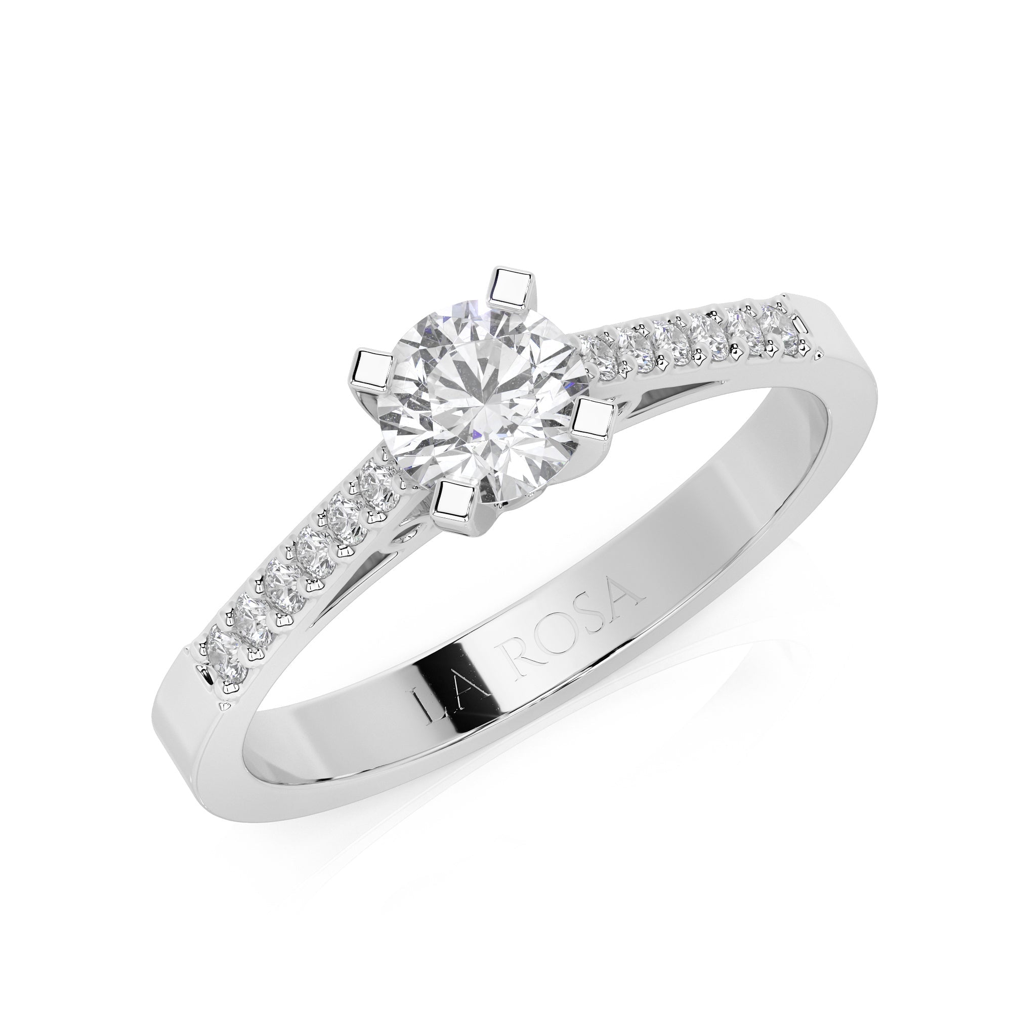 Inel de logodna LDR0203 din aur roz 18k cu diamante - Bijuterii LA ROSA - Verighete si Inele de Logodna, bijuterii cu diamante