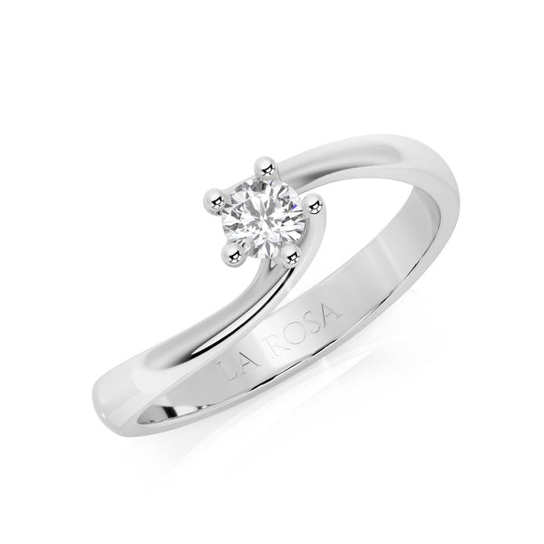 Inel de logodna LRY160 din aur alb 18k cu diamant - Bijuterii LA ROSA - Verighete si Inele de Logodna, bijuterii cu diamante