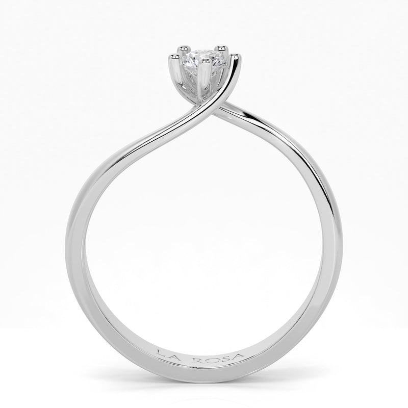Inel de logodna LRY160 din aur alb 18k cu diamant - Bijuterii LA ROSA - Verighete si Inele de Logodna, bijuterii cu diamante