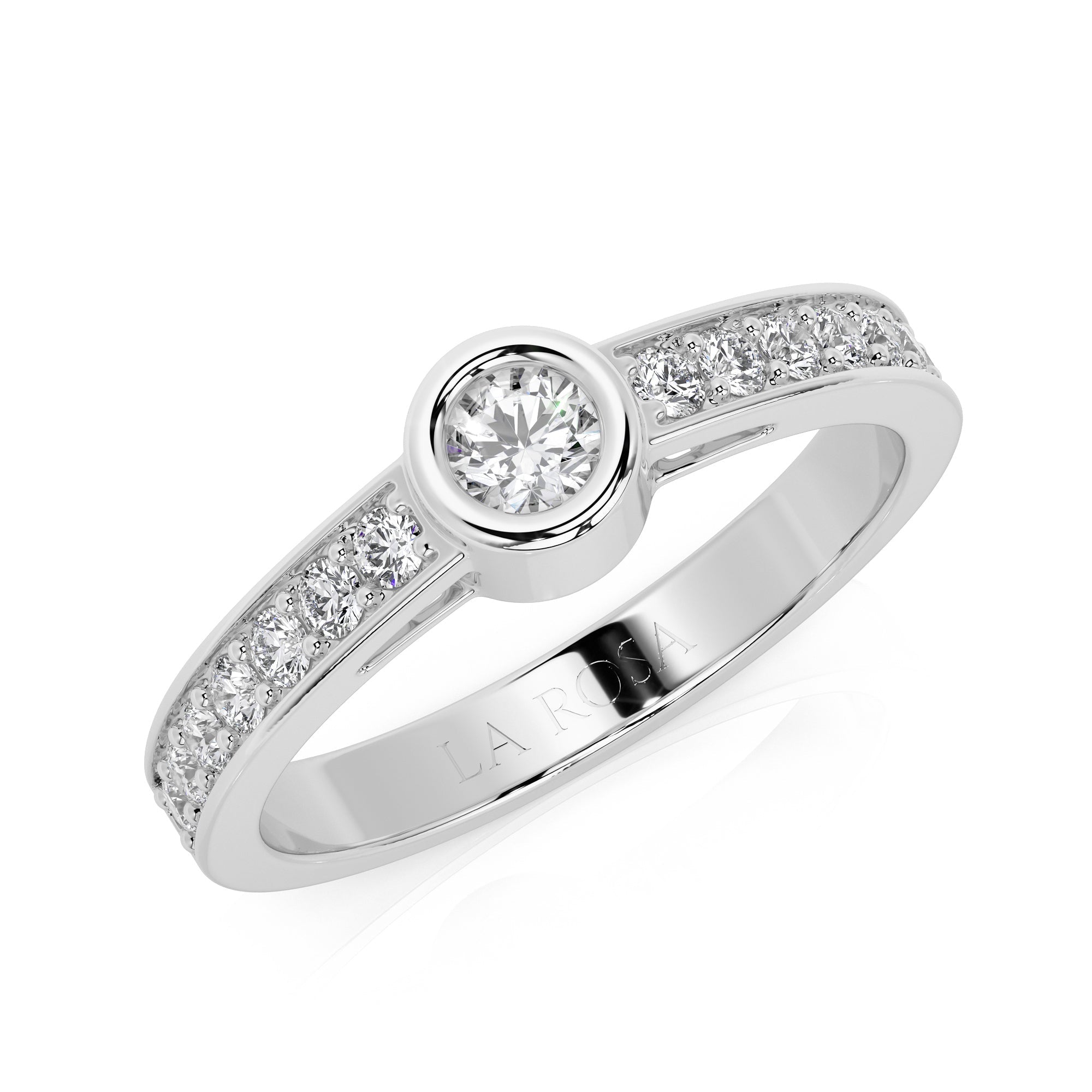 Inel de logodna LRY208 din aur alb 18k cu diamante - Bijuterii LA ROSA - Verighete si Inele de Logodna, bijuterii cu diamante