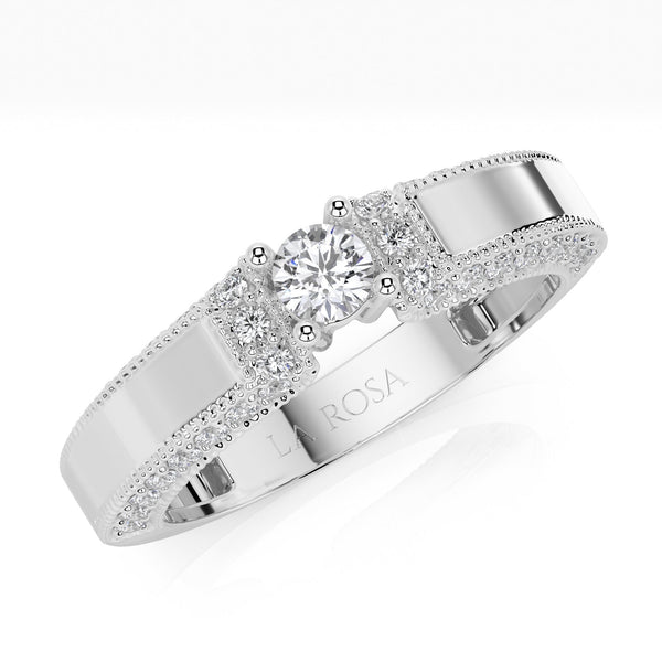 Inel de logodna LRY215 din aur alb 18k cu diamante - Bijuterii LA ROSA - Verighete si Inele de Logodna, bijuterii cu diamante