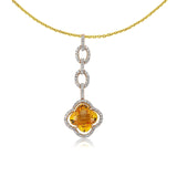 Colier LDNA0383 din aur galben 18k cu diamante si citrine - Bijuterii LA ROSA