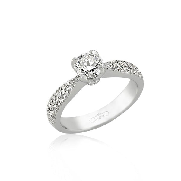 Inel de logodna LDR1079 din aur alb 18k cu diamante - Bijuterii LA ROSA