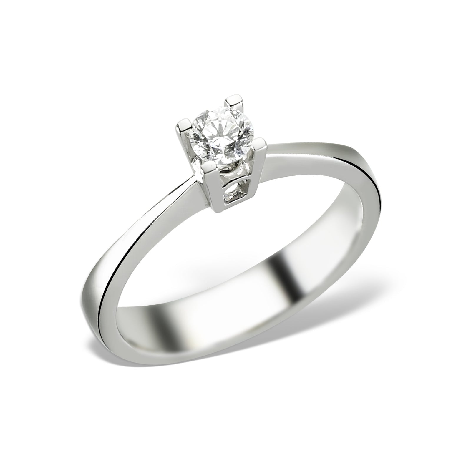 Inel de logodna LR00327 din aur alb 18k cu diamant - Bijuterii LA ROSA