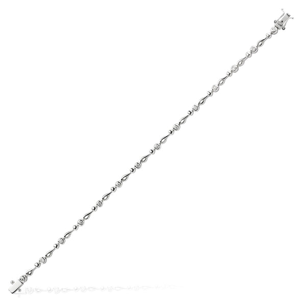 Bratara LDB0018 din aur alb 18k cu diamante - Bijuterii LA ROSA