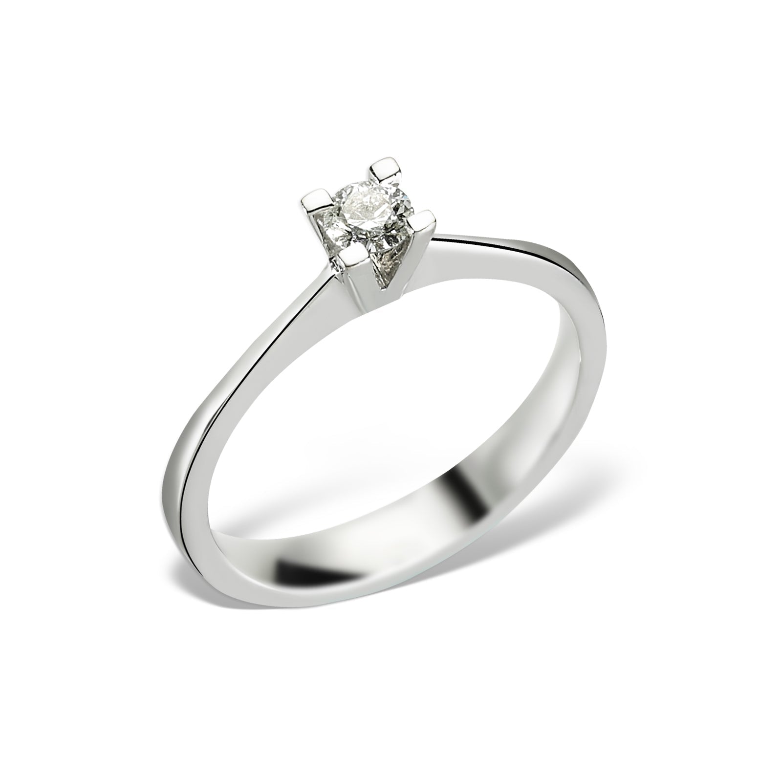 Inel de logodna LR00059 din aur alb 18k cu diamant - Bijuterii LA ROSA