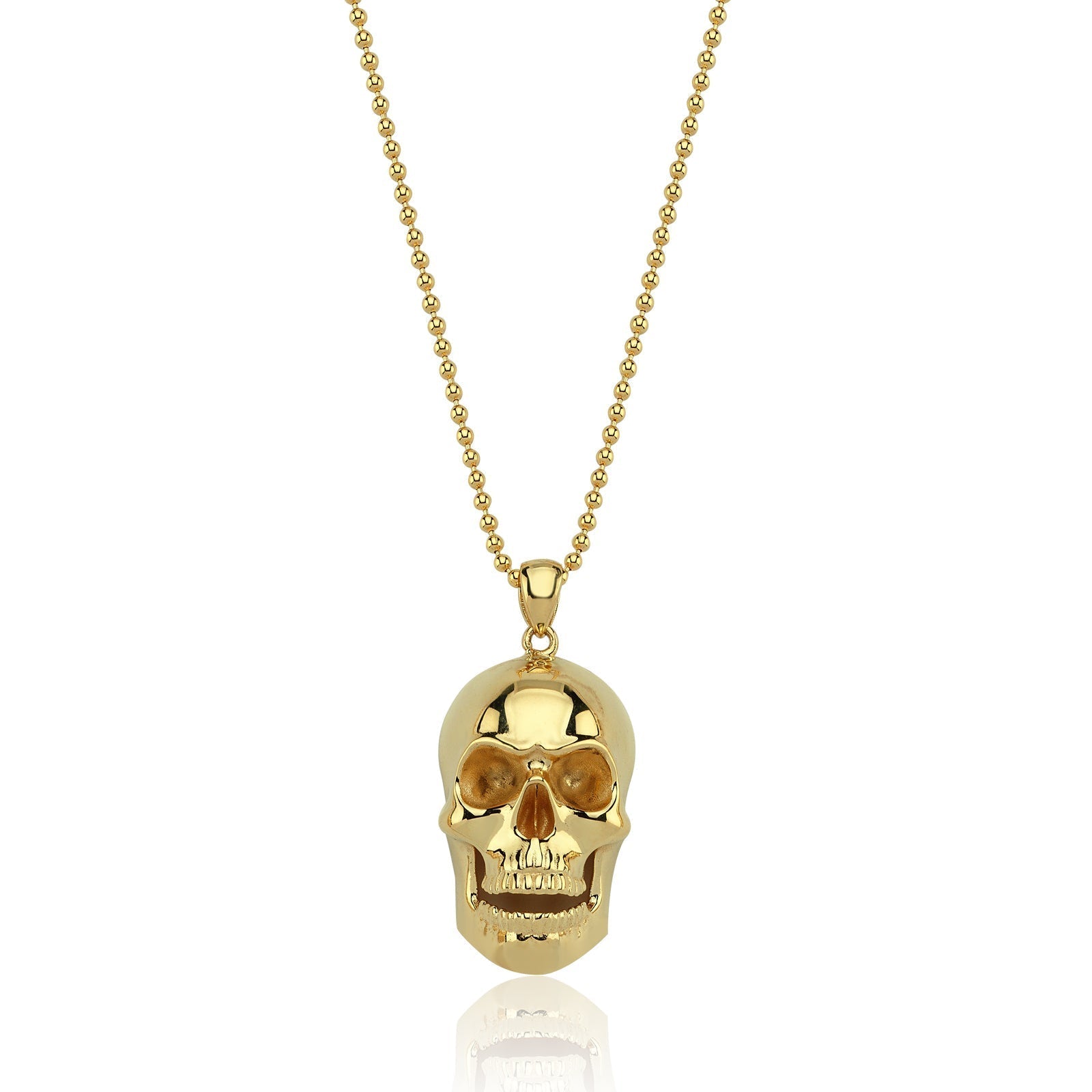COLIER BARBATESC LRSM104 DIN AUR GALBEN 14K FORMA CRANIU - Bijuterii LA ROSA - Verighete si Inele de Logodna, bijuterii cu diamante