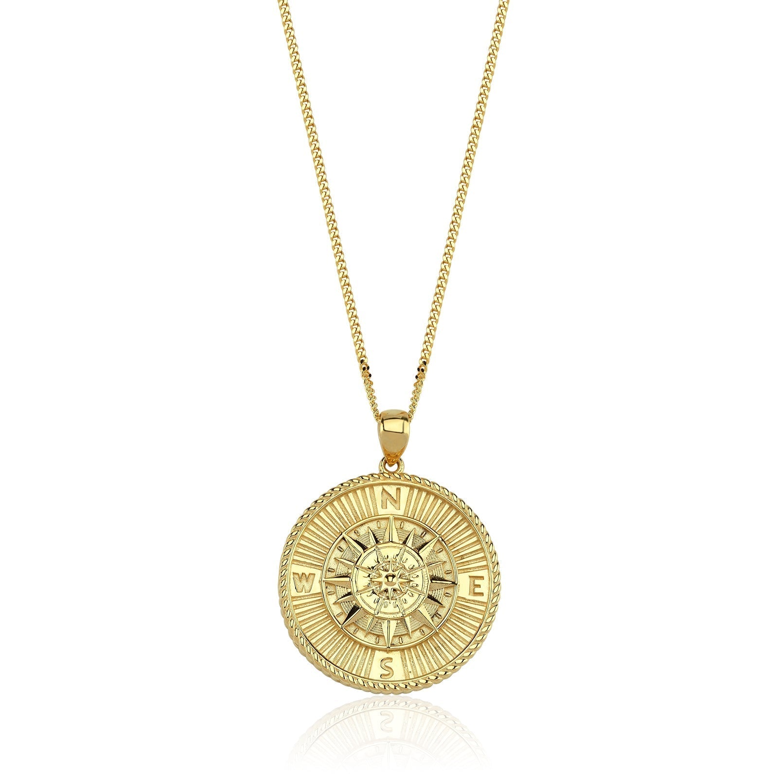 COLIER BARBATESC LRSM113 DIN AUR GALBEN 14K FORMA  BUSOLA - Bijuterii LA ROSA - Verighete si Inele de Logodna, bijuterii cu diamante