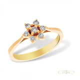 Inel LRY195 din aur alb 18k cu diamante forma floare - Bijuterii LA ROSA